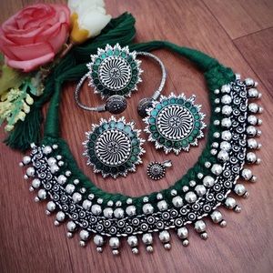 Oxidized Silver Combo Jewelry Set - 5 PC